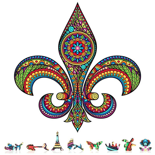 Fleur De Lis Wooden Puzzle, 550 Pcs