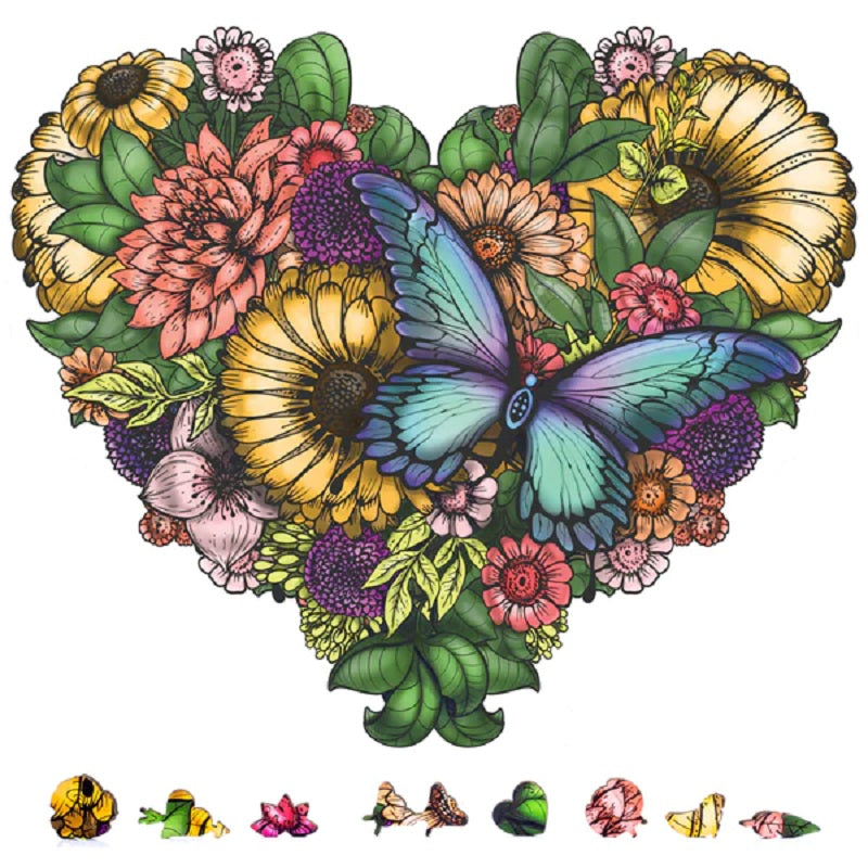 Flower Heart Wooden Puzzle, 200 Pcs